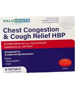 ValuHealth Chest Congestion &amp; Cough Relief HBP- 10 Softgels-NEW-SHIPS N ... - $10.92 CAD
