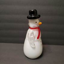 Art Glass Snowman Figurine Fifth Avenue Crystal Solid Heavy Paperweight READ image 3