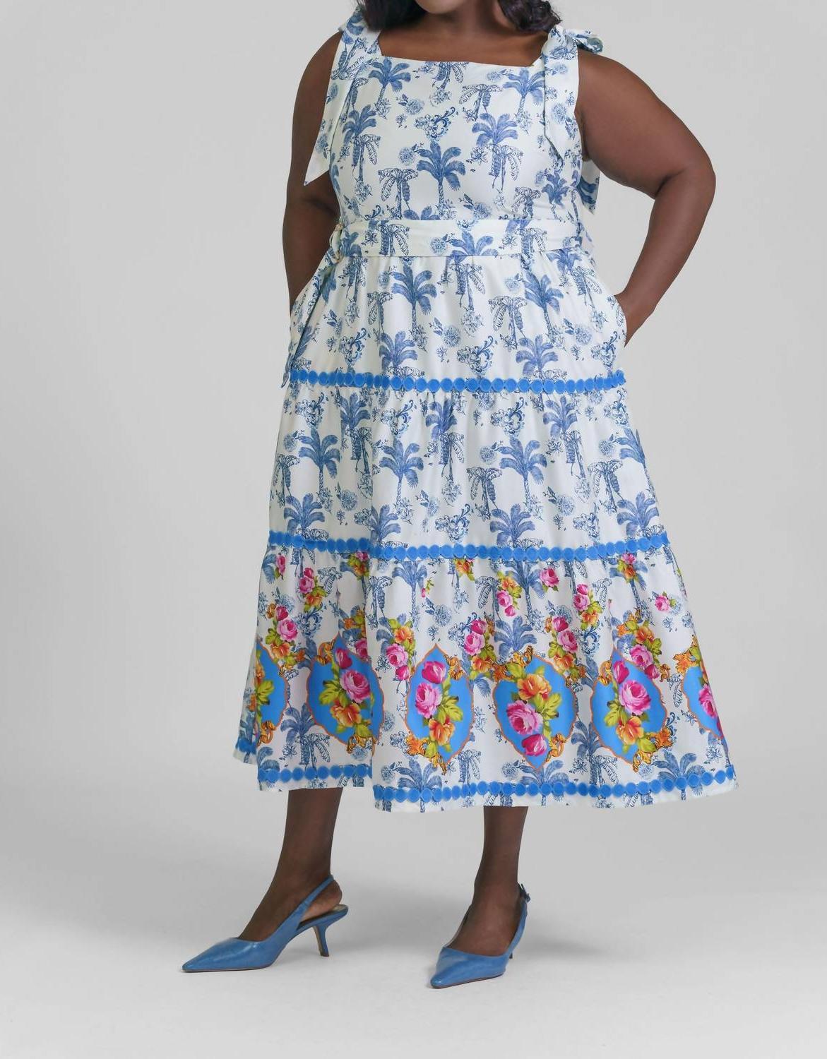Emily Lovelock Midi Print Dress Size 1X - $101.97