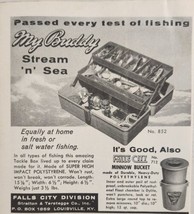 1961 Print Ad My Buddy Stream n Sea Fishing Tackle Box,Minnow Bucket Lou... - $14.38