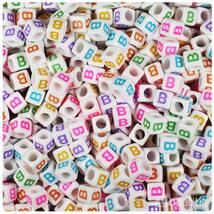 BeadTin Letter B White Opaque 6mm Cube Alphabet Beads - Colors (80pcs) - $2.09