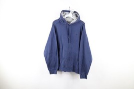 Vintage Starter Mens Size Large Distressed Blank Hoodie Sweatshirt Navy Blue - £42.79 GBP