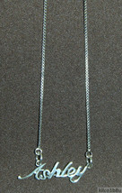 925 Sterling Silver Name Necklace - Name Plate - ASHLEY 17&quot; chain w/pendant - $60.00