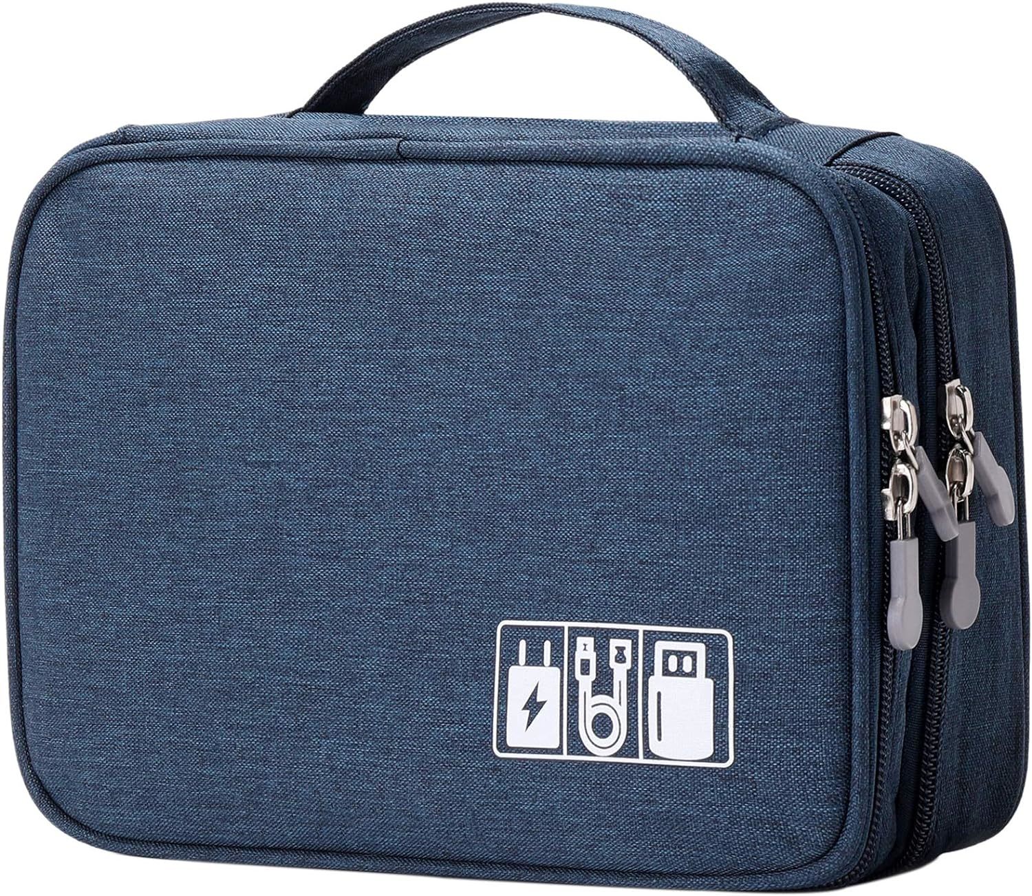 Travel Cable Organizer Bag, Case For Electronic Accessories,, Dark Blue. - $31.99