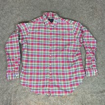 Ralph Lauren Men Shirt Extra Large Pink Navy Colored Pony Button Casual Everyday - $18.98