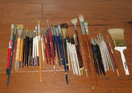 Lot 52 Artist Paint Brushes VINTAGE Langnickel Simmons LoewCornell Winsor Ross++ - £45.38 GBP