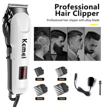 Kemei Professional Hair Clippers Trimmer Kit Men Cutting Machine Barber Salon Us - £36.87 GBP