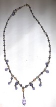 18&quot; 925 silver and purple glass bead necklace - $13.55 CAD