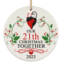 21th Wedding Anniversary 2023 Ornament Gift 21 Year Christmas Married Co... - £11.59 GBP