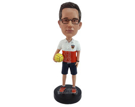 Custom Bobblehead Volleybal coach holding a ball watch his team win eargerly - S - £71.12 GBP