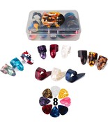 Thumb Finger Picks Plectrum With Plastic Picks Case, 1 Dozen (3 Pairs) S... - $19.02