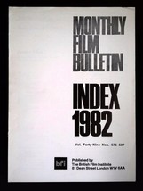 BFI Monthly Film Bulletin Magazine 1982 mbox1361 - Index 1982 Nos.576 - 587 - £3.89 GBP