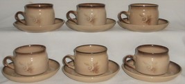 Set (6) Denby Memories Pattern Hand Crafted CUPS/SAUCERS Made In England - $49.49