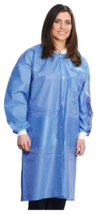 SMS 45 GSM  2 Pockets, Knit Cuffs &amp; Collar, Disposable Isolation Gown M/L 10 Pcs - £19.97 GBP