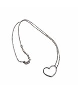 Vintage Silver Tone Floating Heart Necklace - $10.00