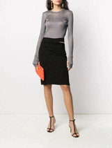 Helmut Lang Viscose Jersey Cutout Waist Skirt Black sz M $255 NWT - £103.90 GBP