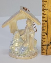 VTG Roman Nativity Scene Christmas Tree Ornament Figurine Opalescent Ceramic - £19.01 GBP
