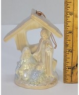 VTG Roman Nativity Scene Christmas Tree Ornament Figurine Opalescent Cer... - $33.15 CAD