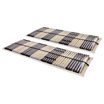 Slatted Bed Bases 2 pcs with 42 Slats 7 Zones 90x200 cm - £113.07 GBP