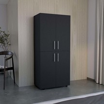 Armoire Wardrobe 70&quot; H Double Door 6 Shelves Black - $602.99