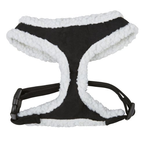 East Side Collection Polyester Faux Suede Cozy Sherpa Dog Harness, X-Small, Blac - $12.25