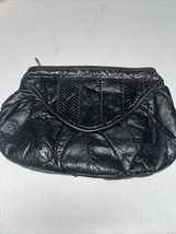 Bags by Sylvia Black leather and snakeskin Clutch Handbag  14 X 10 - $24.75