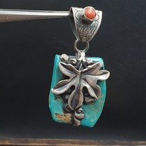 Incroyable pépite naturelle de turquoise de l&#39;Arizona, pendentif en ARGE... - $113.93