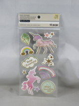 Recollections Unicorns Puffy Stickers Pink Purple Stars Rainbows Scrapbo... - $4.98