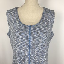 Vintage Suzie Women&#39;s XL Top Shirt Blouse Sleeveless Blue Black White - £11.79 GBP