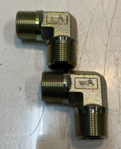 2 Quantity of Aeroquip 90 Degree Hydraulic Double Male Elbow Fittings 3L... - $26.39