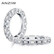 925 Sterling Silver Full Eternity Band Rings Women Engagement Simulated Diamond  - £45.48 GBP