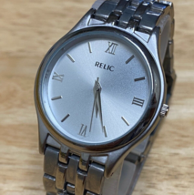 Relic PR6057 Mens Silver Tone Japan Movt Roman Analog Quartz Watch~New Battery - £25.80 GBP