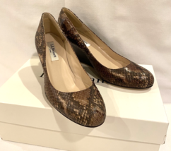 L.K. Bennett London Women&#39;s Zahara Brown Snake Leather Wedge Pump Size 3... - €48,84 EUR