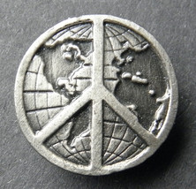 PEACE SIGN GLOBE MAP ANTI WAR LAPEL PIN BADGE 7/8 INCH - £4.43 GBP