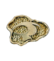 Coro Brutalist Costume Jewelry Brooch Modernist Pin Hammered - £55.29 GBP