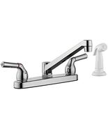 Home Plus Two Handle Chrome Kitchen Faucet Side Sprayer Included - $639.04 MXN