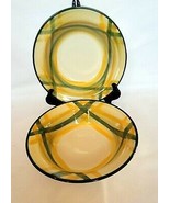 2 Vtg Vernonware Round Serving Vegetable Bowls Gingham Green Metlox Yell... - $658.76 MXN