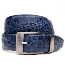 Emilio Genuine Exotic Alligator Belt Antique Navy image 3