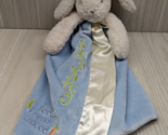 Bunnies by the Bay blue security blanket white bunny vines Best friends ... - $9.89
