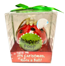 Our Name Is Mud Reindeer Poop Happens Ceramic Christmas Ornament New - £14.58 GBP