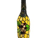 Copper Grove Stained Glass Light Up Wine Bottle Vineyard Purple Grape Green - $120.62