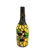 Copper Grove Stained Glass Light Up Wine Bottle Vineyard Purple Grape Green - $120.62