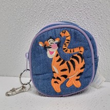Applause Disney Tigger Treasure Keeper Denim Change Coin Purse Keychain - $467.07 MXN