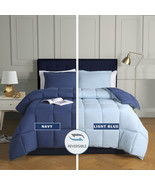 Down Alternative Comforter Set 3 Pcs All Season Reversible Comforter-Nav... - £26.17 GBP+