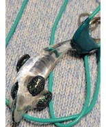 Glass Dolphin necklace-w-Ocean Enamel an Turquoise Leather cord.C.2022 - $380.79 MXN