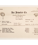 1919 Art Jewelry Co Invoice Los Angeles Pins Brooches Helm &amp; Stein Ephem... - $458.28 MXN
