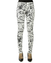 J BRAND Donne Jeans Vestibilità Super Skinny Labyr Prt Bianco Nero Taglia 27W - £49.68 GBP