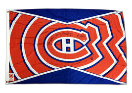 Signed Flag, Lafleur, M. Richard, Beliveau, H. Richard - Montreal Canadiens - £513.55 GBP