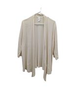 Jones New York Drape Shawl Collar Ribbed Open Front Icon Cardigan Cream ... - $99.99
