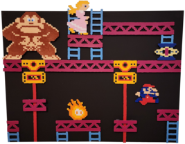 Donkey Kong Classic - Stage 2 - NES made with Perler Beads - £78.56 GBP